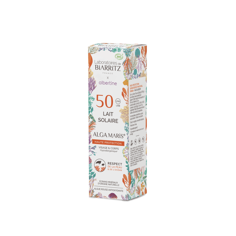 Lait solaire SPF50 certifié Bio X ALBERTINE