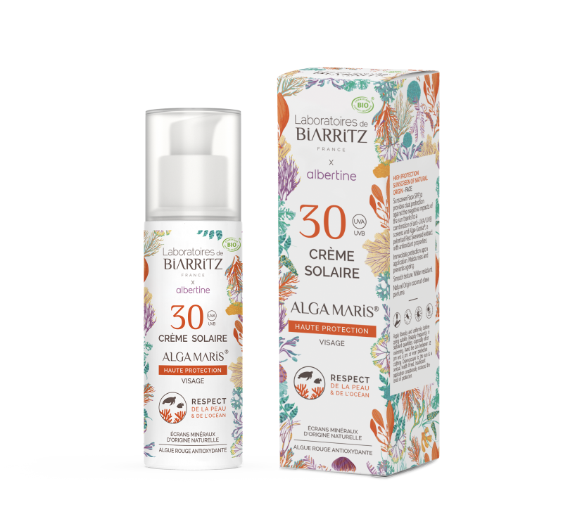 Crème solaire Visage SPF30 certifiée Bio X ALBERTINE