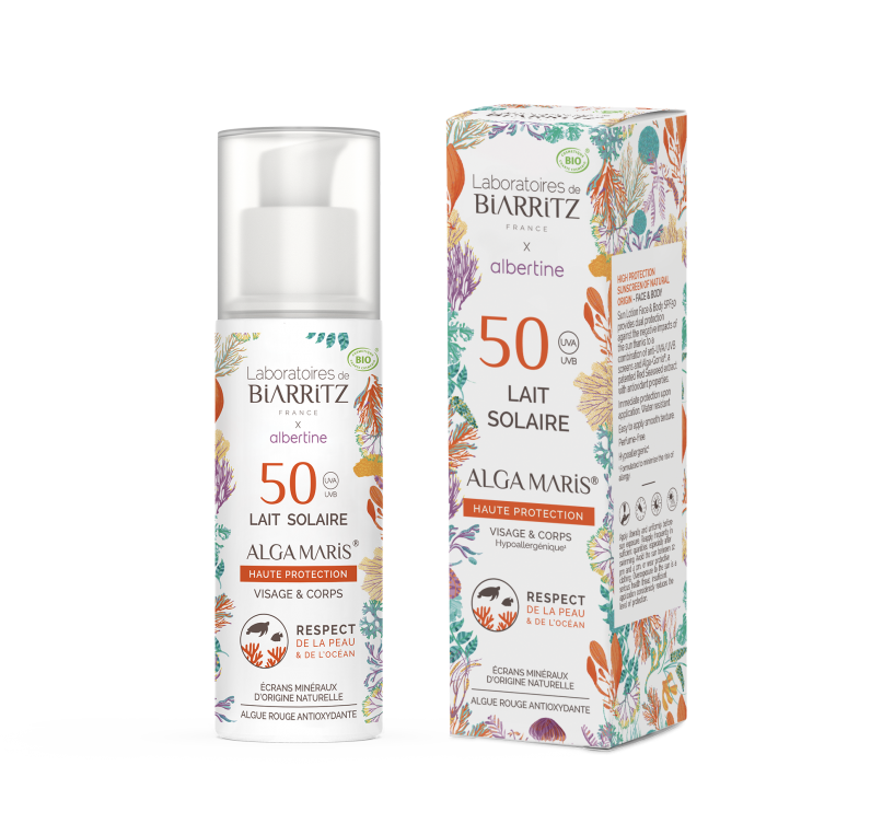 Lait solaire SPF50 certifié Bio X ALBERTINE
