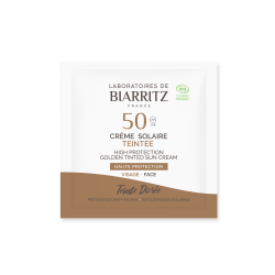 Échantillon crème solaire teintée SPF50 dorée