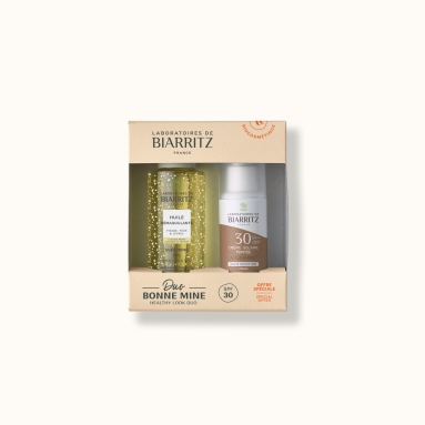 Duo bonne mine SPF30 - crème solaire teintée et huile démaquillante