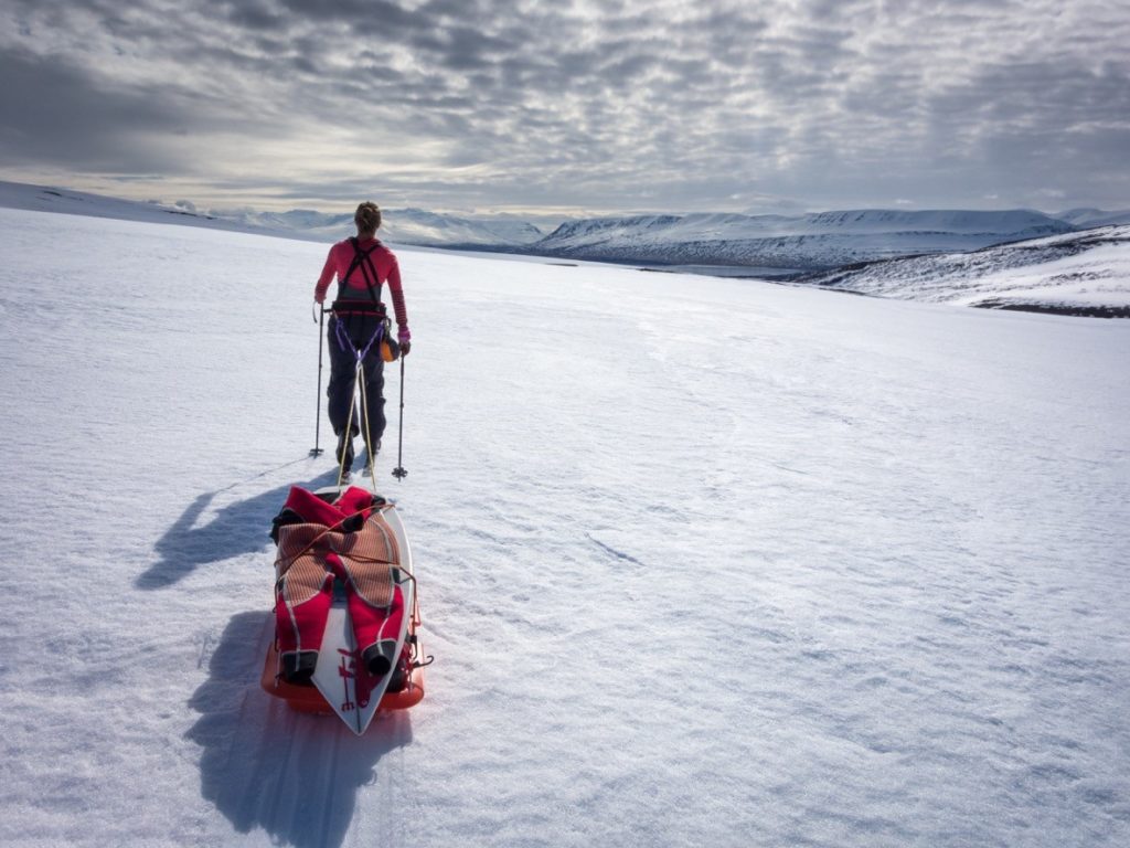 Expédition en autonomie à ski en Islande, tournage du film Being There.