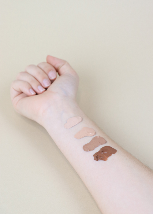 swatch des différentes teintes de la crème teintée