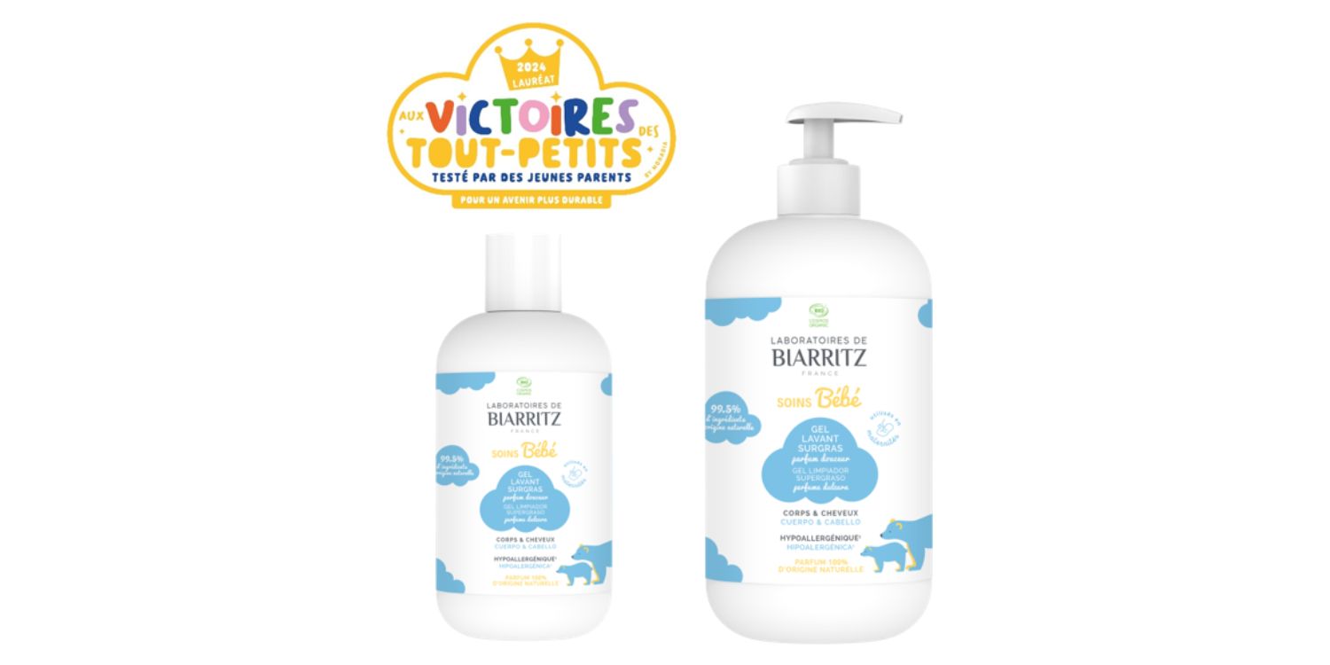 Le gel lavant surgras bébé parfum douceur a été récompensé aux Victoires des Tout-Petits 2024