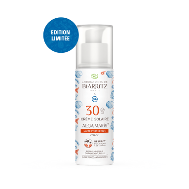 Crème solaire teintée claire dorée Algamaris certifiée bio