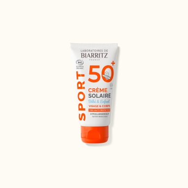 Crème solaire teintée claire dorée Algamaris certifiée bio