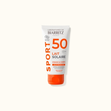 Crème solaire teintée claire dorée Algamaris certifiée bio